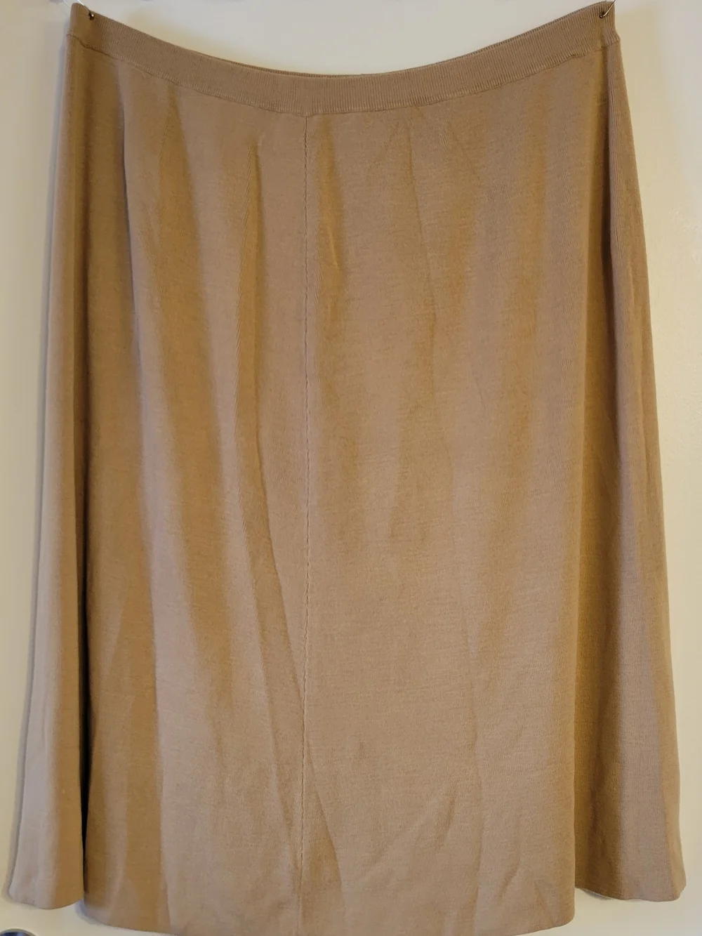 Terry Lewis 3X Camel Knit A-Line Midi Skirt Classic Luxuries Vintage - Picture 2 of 4